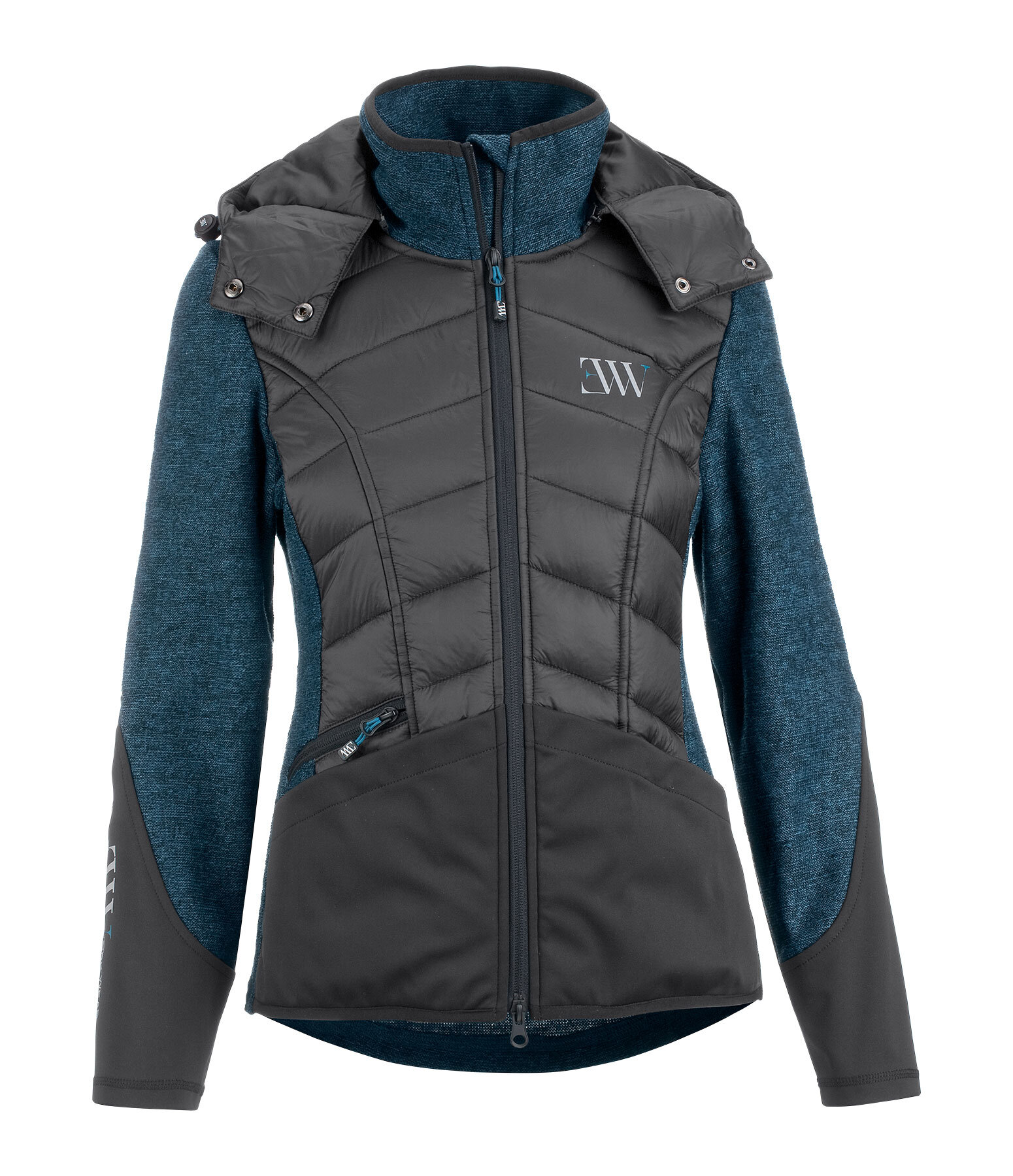 wolmix gebreid fleece hybride jas met capuchon