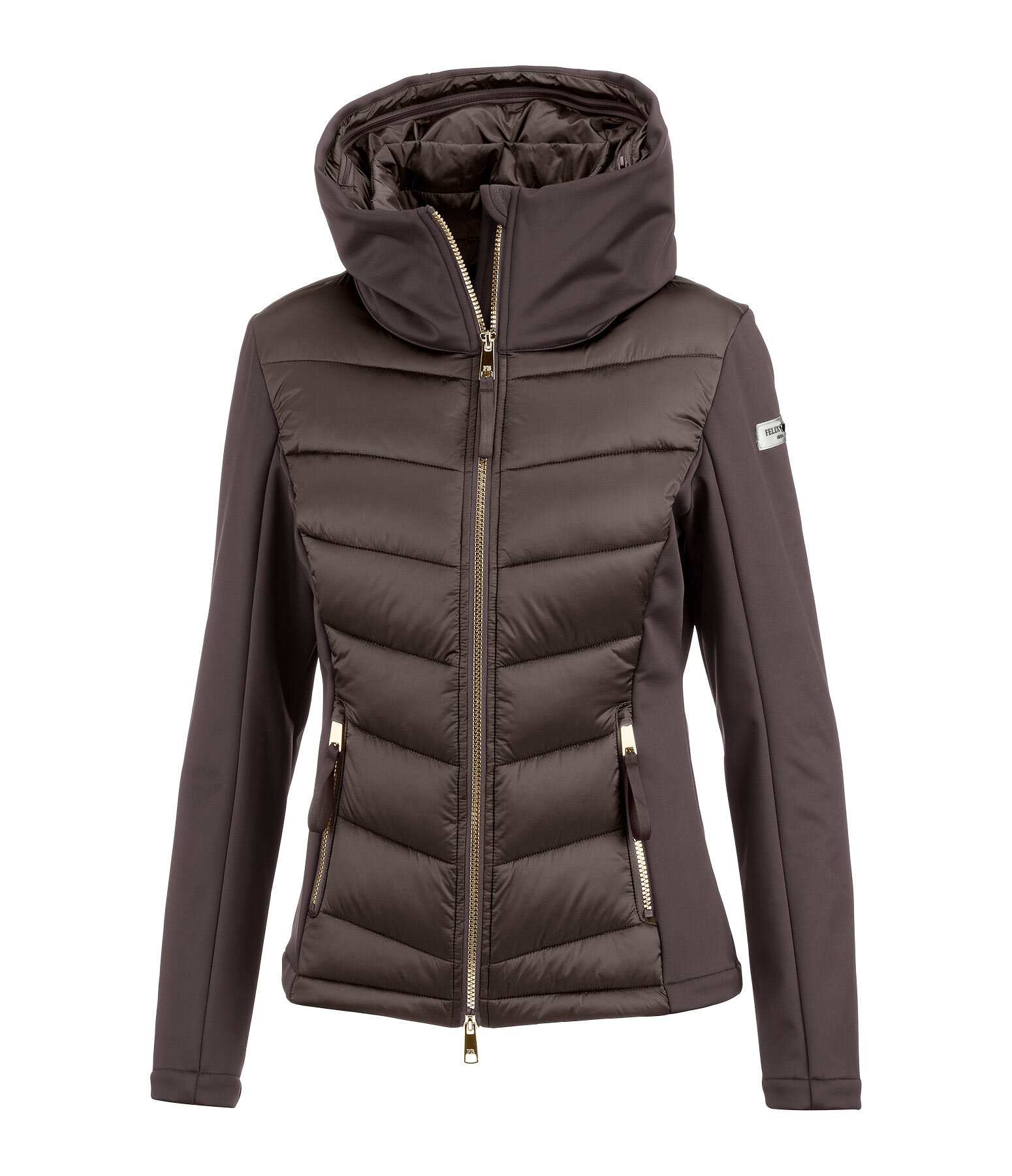 softshell combi rij-jas Claire met capuchon