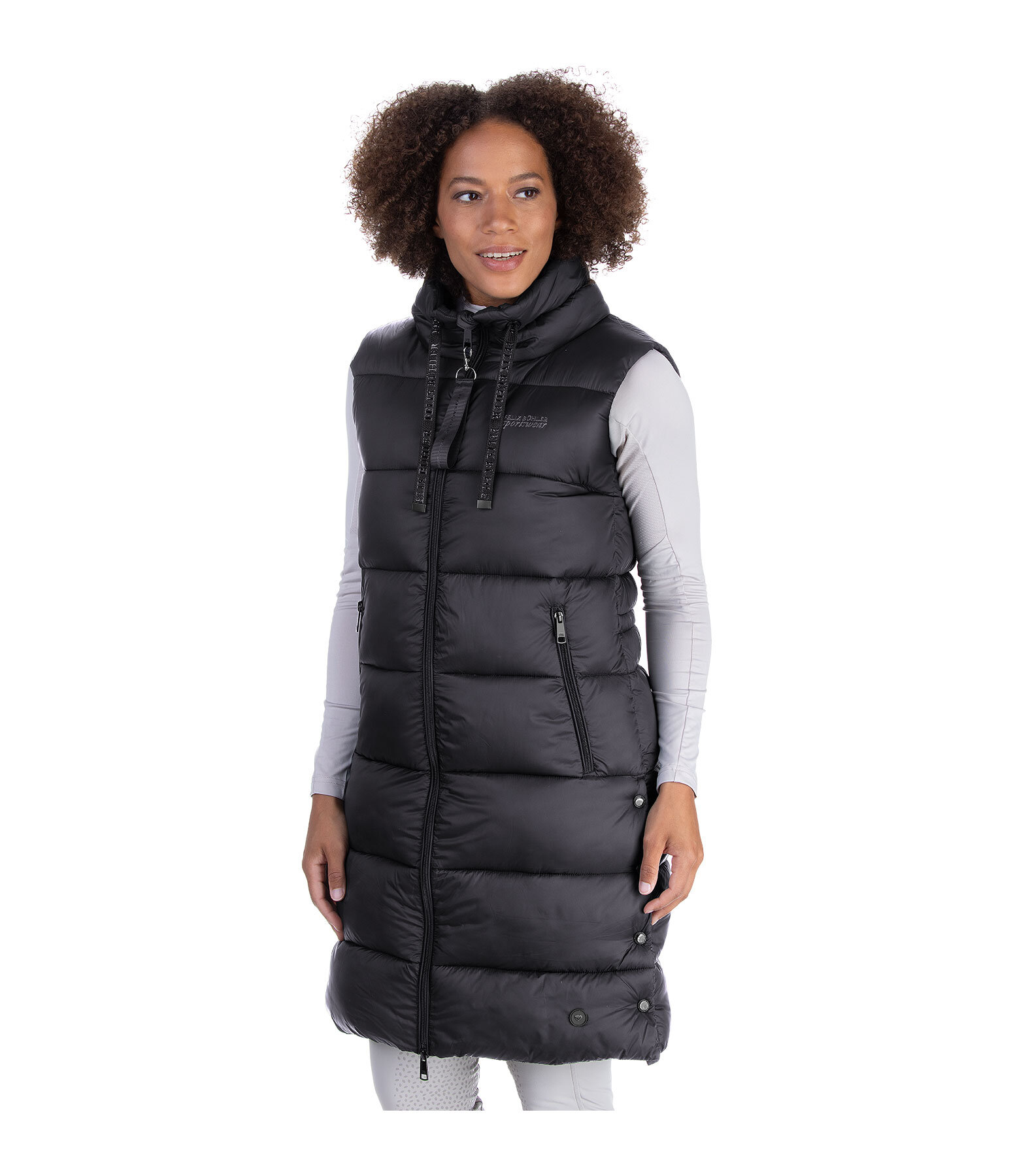 gewatteerde lange bodywarmer Amber