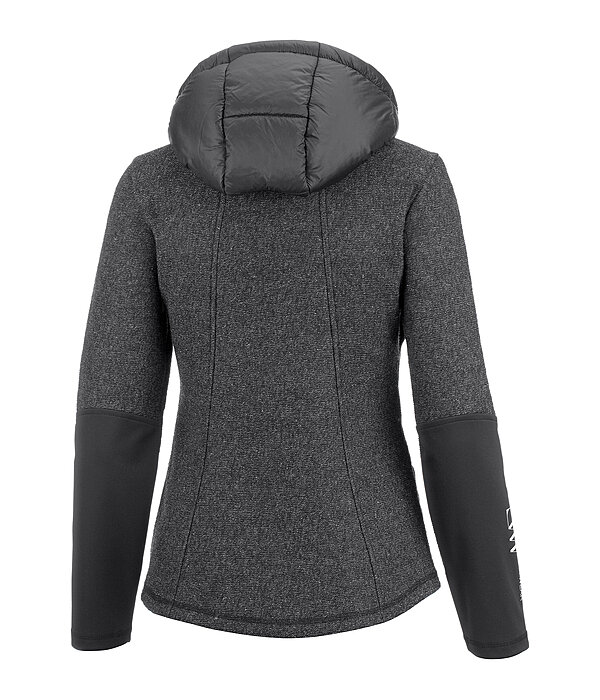 wolmix gebreid fleece hybride jas met capuchon